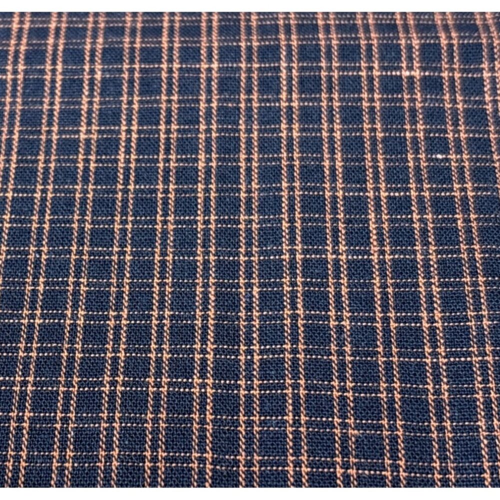Plaid Cotton Fabric 12" x 56" Black & Orange Checker for Crafts Quilting Sewing